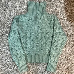 Cable Knit Green Sweater M